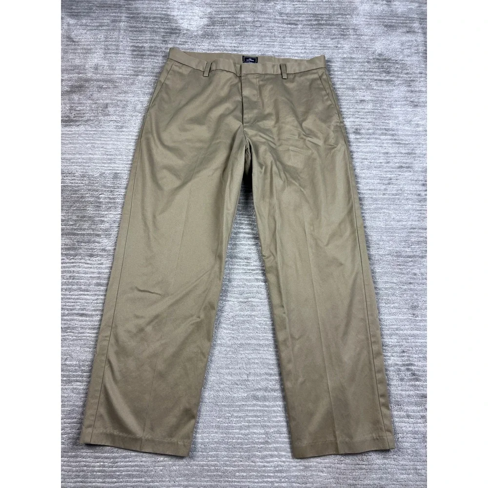 Dockers Pants Mens 36x30 Khaki D3 Classic Fit Chinos Tan Flat Front Cotton Twill